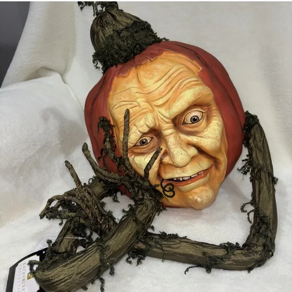 Katherine's Collection Halloween Midnight Pumpkin Face Jack O Lantern - Picture 1 of 5